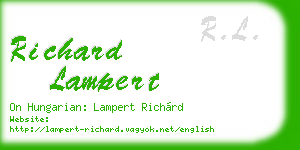 richard lampert business card